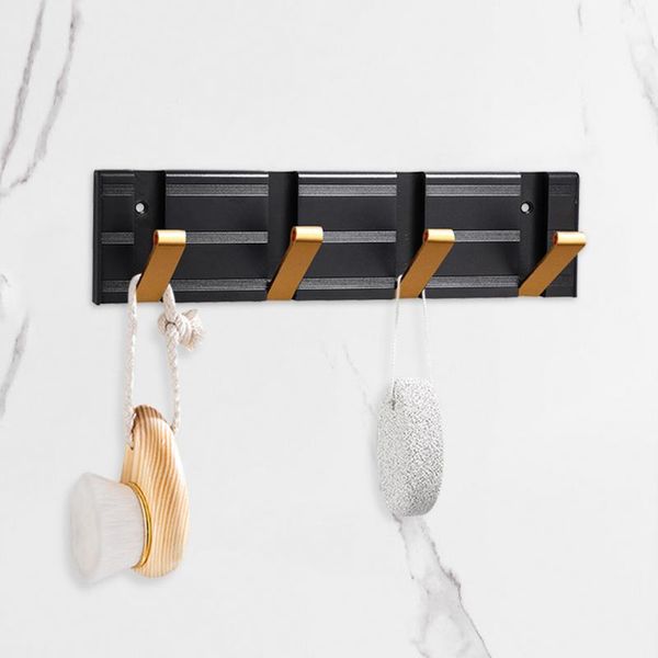 

robe hooks aluminum single row towel clothes hanger door hook nail-perforated wall mounted coat bathroom hardware & rails