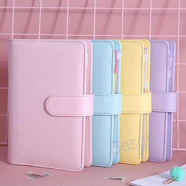 A6 Caderno Capa Macaron Cor Diário Livros Notebooks Removíveis Capas Notepad Decoração Titular Escritório Escola Papelaria BH5572 TYJ