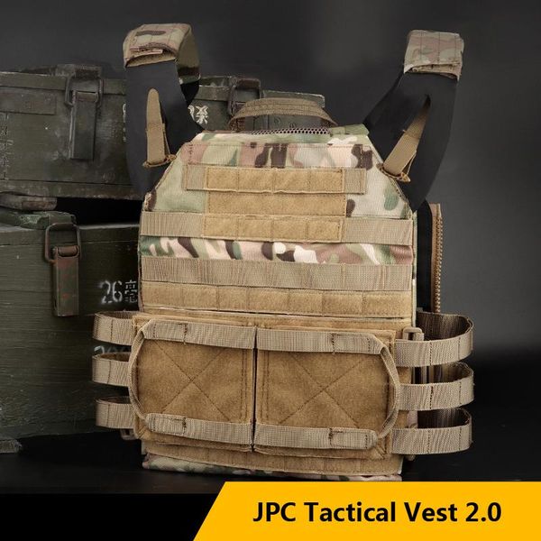 

hunting tactical body armor jpc molle plate carrier vest outdoor cs game paintball military army equipment jackets, Camo;black