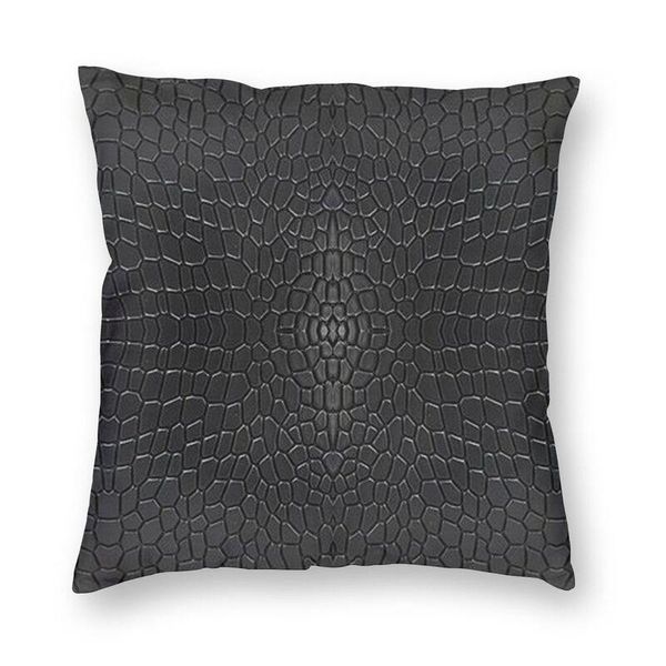 

cushion/decorative pillow fashion black crocodile skin leather case decoration 3d print alligator texture cushion cover for living room sofa