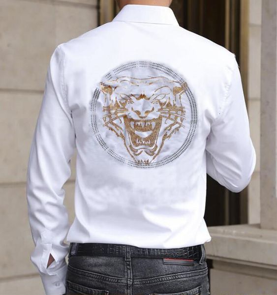 

men's casual shirts male puncture mark casual wear shirts thin fit, White;black