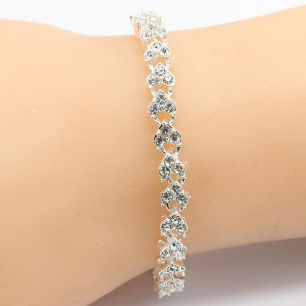 

link, chain women silver color bracelets bangles cubic zirconia rose gold for golden bracelet femme 2021 jewelry box, Black