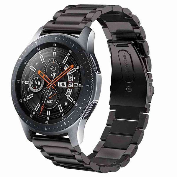

22mm metal strap for samsung galaxy watch 3 huawei gt2/amazfit gtr stainless steel bracelet wristband for 20mm samsung watch 4 h1123, Black;brown