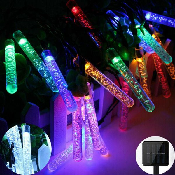 

strings solar powered 20 30 50 led meteor shower outdoor tube lamps christmas wedding party string fairy lights garden decoration