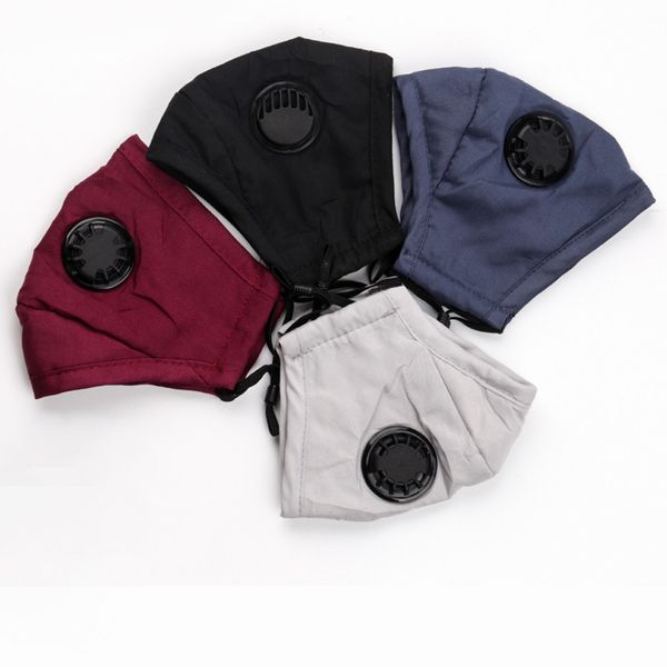 

custom logo cotton mask with breathing valve for men women can be washed and inserted pm2.5 filter