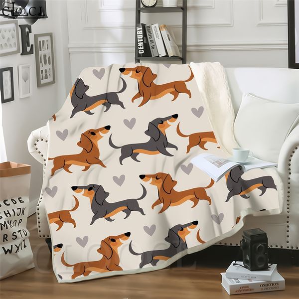 

cloocl blankets lovely animal puppy dachshund pug 3d print harajuku sofa travel throw blanket teens plush quilt