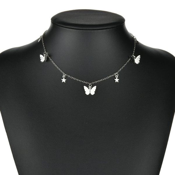 

chains butterfly stars necklace gold silver personality luxury shining trend female jewelry for women's party gifts 2021