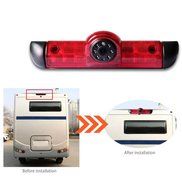 

car rear view cameras& parking sensors third brake light camera ip68 waterproof 170Â° angle backup reversing aid for rv vehicles accessory