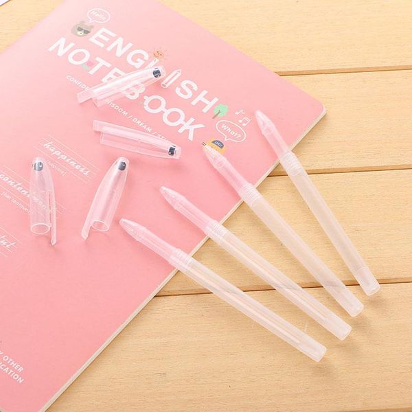 

20pcs transparent ballpoint pen shell cover simple style pens, Blue;orange