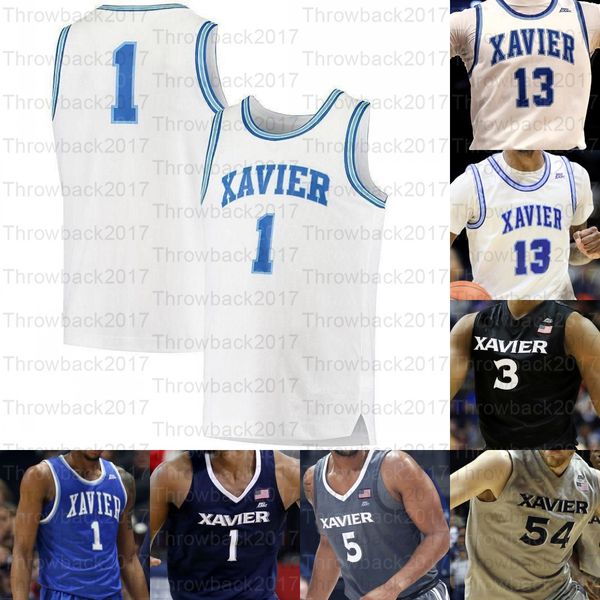 

custom vxavier college basketball jerseys 4 tyrique jones 13 naji marshall 1 paul scruggs 32 zach antle, Black;red