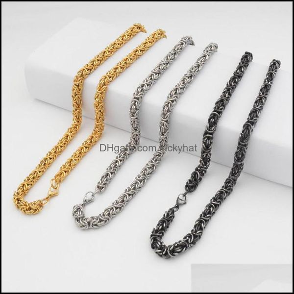 

chains necklaces & pendants jewelryhip heavy twist mens miami stainless steel necklace cuban link chain hip hop jewelry drop delivery 2021 v, Silver