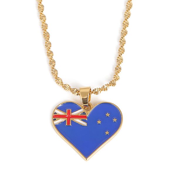 

enamel australia flag pendant necklaces women country jewelry australian charm gift, Silver
