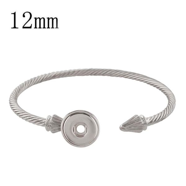 

charm bracelets snap button bracelet bangle metal retro handmade braided alloy fit 12mm buttons jewelry, Golden;silver