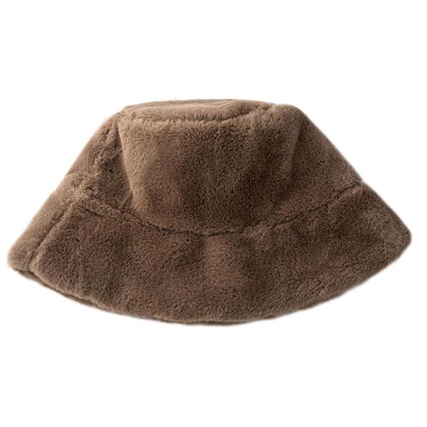 

wide brim hats women men winter solid color cow print bucket hat fuzzy plush warm fisherman cap 6xda, Blue;gray