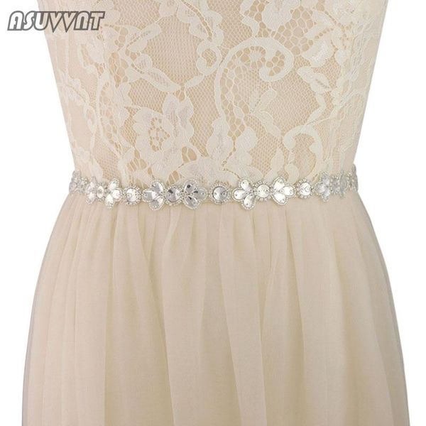 

wedding sashes luxury rhinestone women belt for bridal dress diamond girdle gown accessories girl party night, White