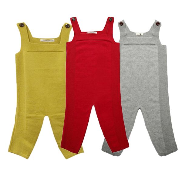 

new fashion kids overalls harem pants toddler children boys girls pocket knitted overall jumpsuits baby clothing knitwear 1-5y, Blue