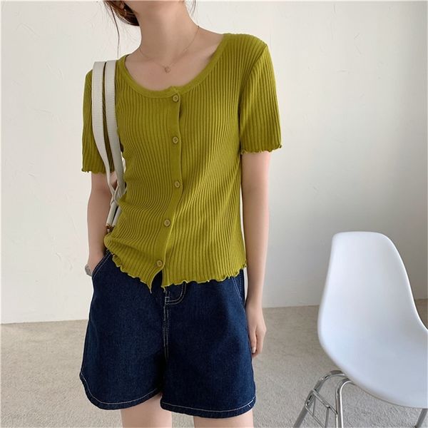 

women's sweaters casual outwear femme streetwear women slim ruffles summer short sleeves all match loose solid brief cardigans dli, White;black