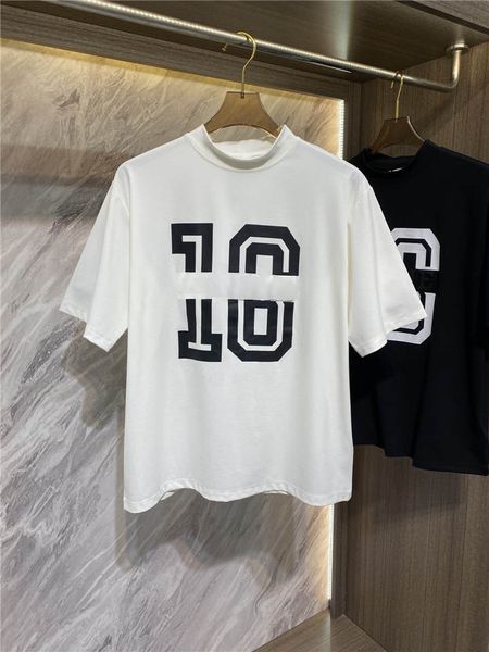 

luxury t shirt 2021 summer new style men women cotton t-shirt number 10 round neck short-sleeved casual t-shirt tide c, White;black