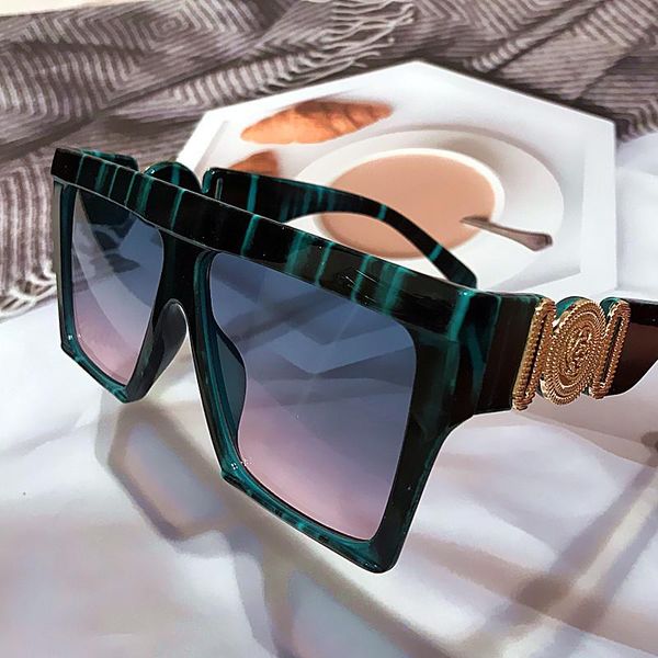

sunglasses vintage overszied one piece square for women fashion brand chic flower sun glasses men hip hop gradient shades, White;black