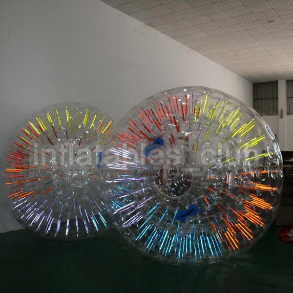 

fast delivery inflatable lighting zorb ball 3m dia human size hamster ball with lighting clear pvc grass ball promotion