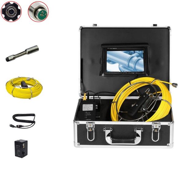 

waterproof drain pipe sewer inspection camera system 7" lcd 23mm head with 12pcs white led lights ip cameras