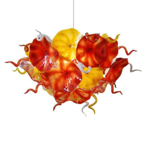 

modern round flower celling hanging light led murano glass chandeliers living room decoration fixtures