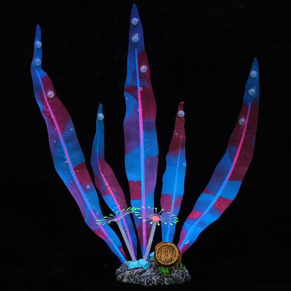

aquarium landscaping decoration with fluorescent effect silicone simulated coral resin base decorations