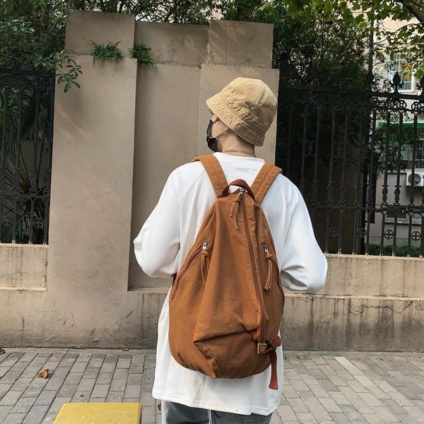 

backpack retro sen department ulzzang couple high-capacity travel computer bag college students simple and versatile class canvas
