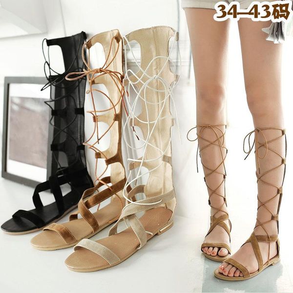 

cool boots summer woman leather high mouth cold will code sandals, Black