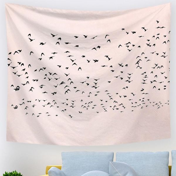 

tapestries pink sunrise wall tapestry tree sunset nature with bird landscape hanging decor for bedroom moon home