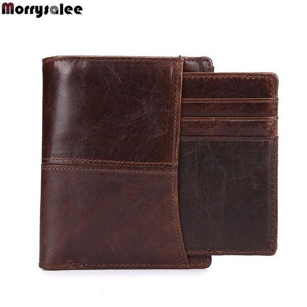 

wallets foreign trade men's leather wallet vintage short oil wax bag1, Red;black