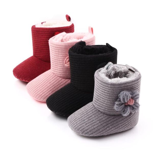 

first walkers baby autumn winter shoes girl boy warm knitting boots solid crib toddler infant kid