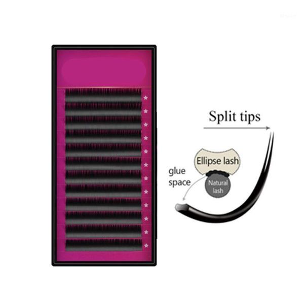 

mix cashmere individual false flat lashes mink ellipse eyelash extension soft light split-tip cilios1