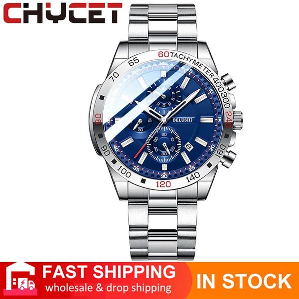 

wristwatches chycet mechanical watches 2021 men's automatic watch men casual luxury fashion stainless steel mekaniska klockor, Slivery;brown