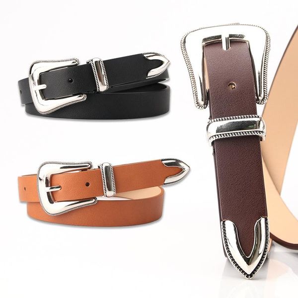 

belts faux leather belt women metal heart buckle waist vintage western carved jeans ladies shirts waistband cinturon mujer, Black;brown