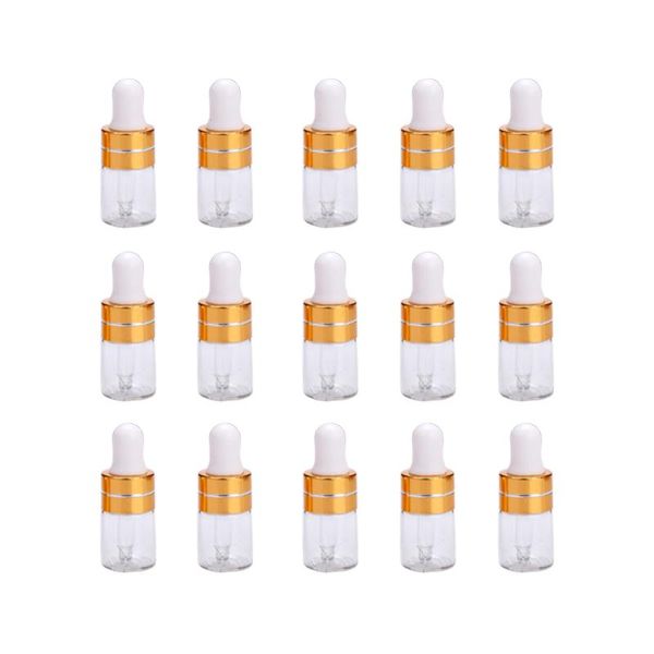 

storage bottles & jars 50pcs 2ml small glass dropper bottle essential oil subpackaging refillable