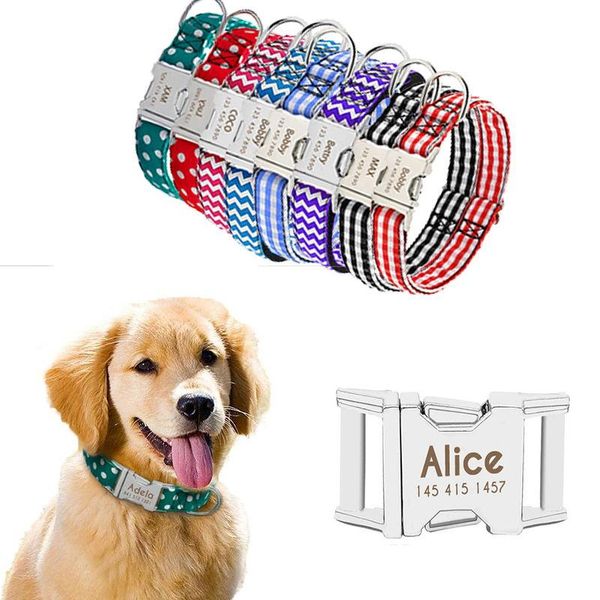 

dog collars & leashes personalized collar puppy id engraved pet tages cat accessories