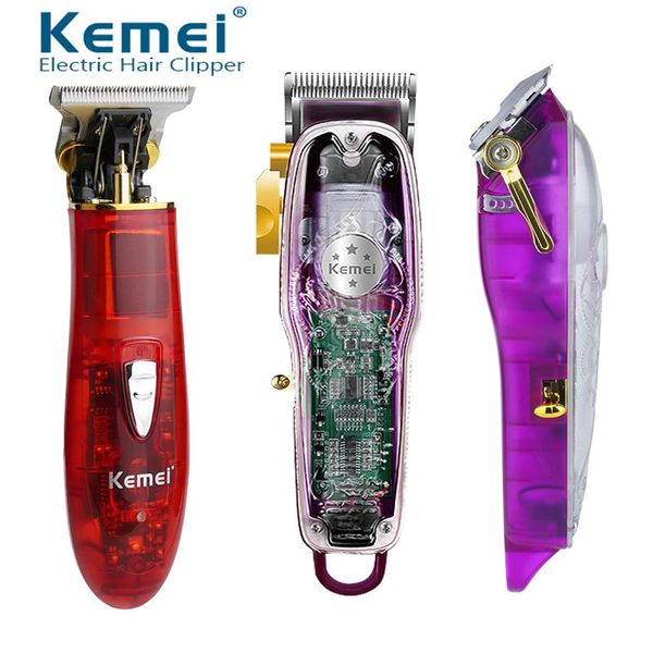 

hair clippers kemei usb charging men's trimmer transparent electric clipper machine professional wireless style tool 40