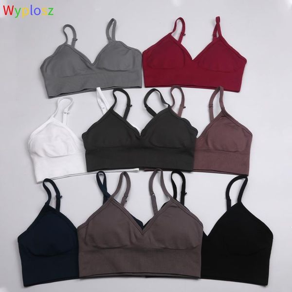 

gym clothing wyplosz fitness sports bra women seamless push up yoga bras tank running high support active wear female underwear, White;black