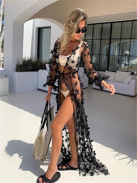 

beach dress cover-ups summer outing swimwear cover perspective long cardigan saida de praia traje baÃ±o mujer women's, White;black