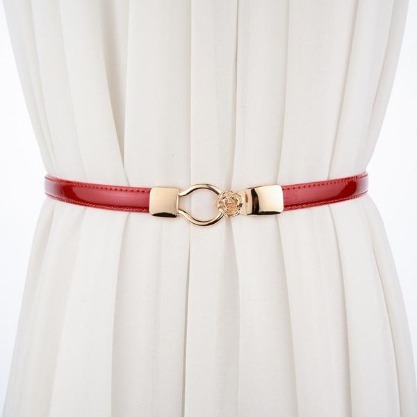 

belts belt for women fashion genuine stretchy leather woman metal hasp buckle elegant female, Black;brown