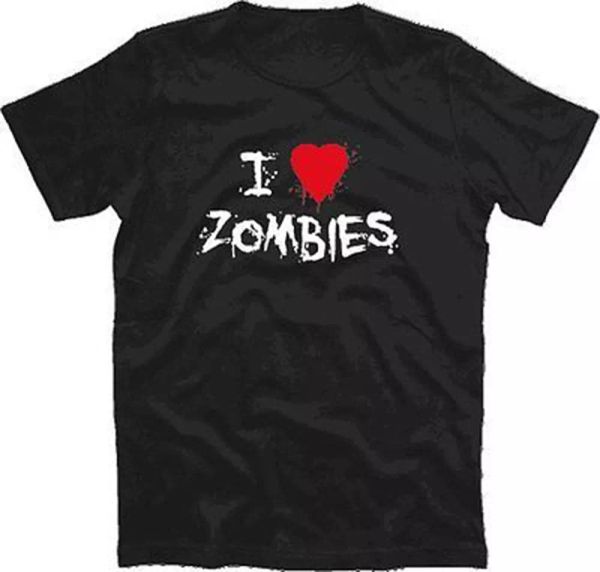 

i love zombies t-shirt s-xxxl, White;black