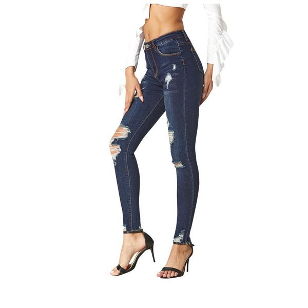 

women's jeans womens skinny hip pencil pants stretch comfy summer elastic waist pockets casual bull-puncher knickers, Blue