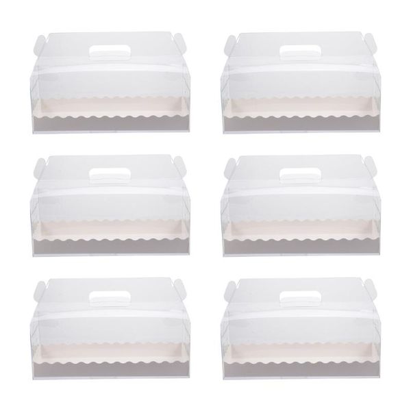 

gift wrap 6pcs cake container transparent box storage paper dessert