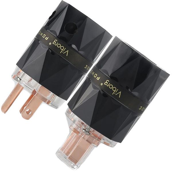 

smart power plugs viborg vm503+vf503 pure red copper us ac plug hifi audio grade connector