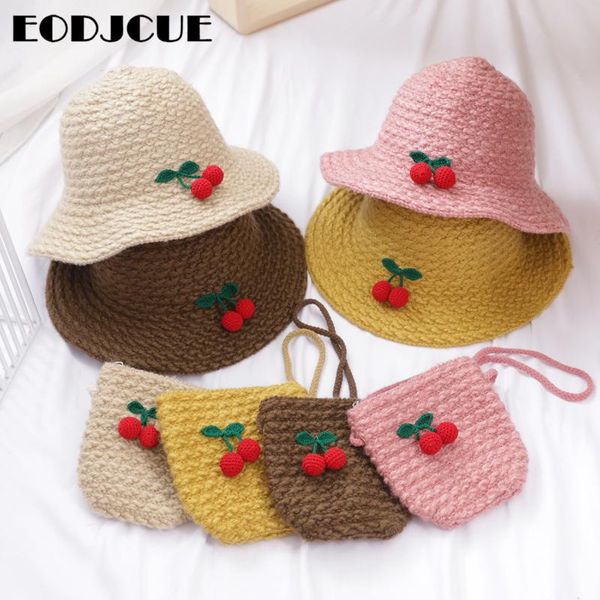 

2pcs winter hat for girls beanie knitted wool bucket bob fishing fisherman bonnet caps & hats, Yellow
