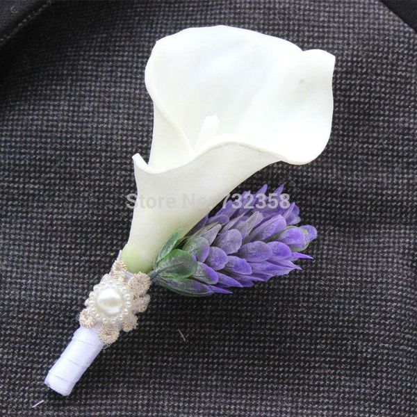 

artificial wedding flower calla man boutonniers groom groomsman father corsage prom party suit accessory decoration decorative flowers & wre