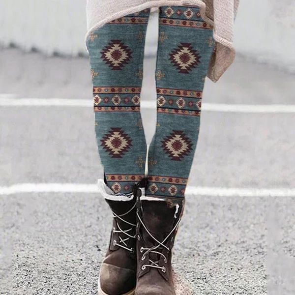 

women's leggings women christmas printed elastic all-match slim long pants santa claus prints tights stretch sportswear legging, Black