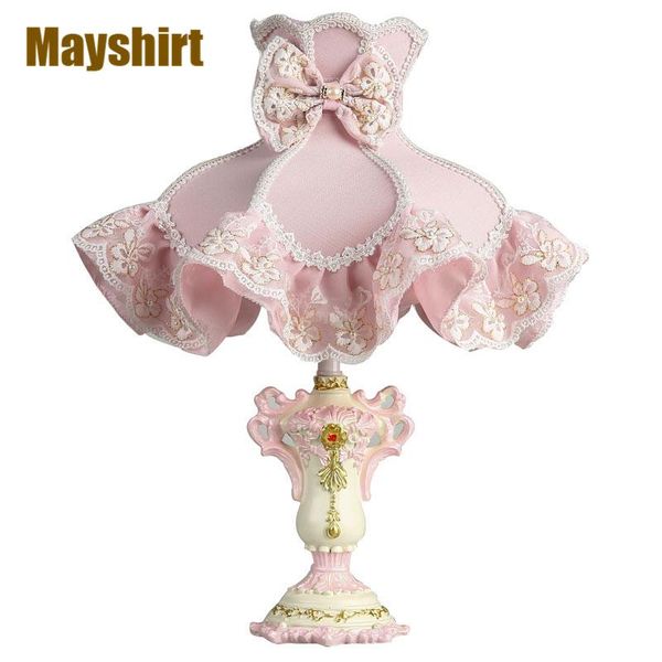 

table lamps european pink princess bedside modern girls desk lamp bedroom stand light wedding home decor led nightstand fixtures