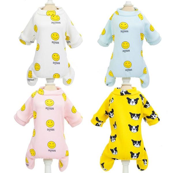 

dog apparel cute small pet pajamas for dogs costume jumpsuit cat clothes coat pomeranian clothing print shirt